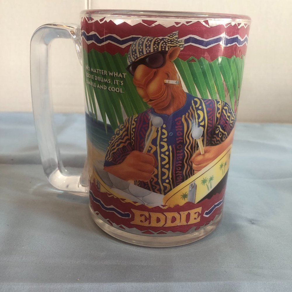 VINTAGE EDDIE Joe Camel's Beach Club Plastic Drink Cup Mug #F39